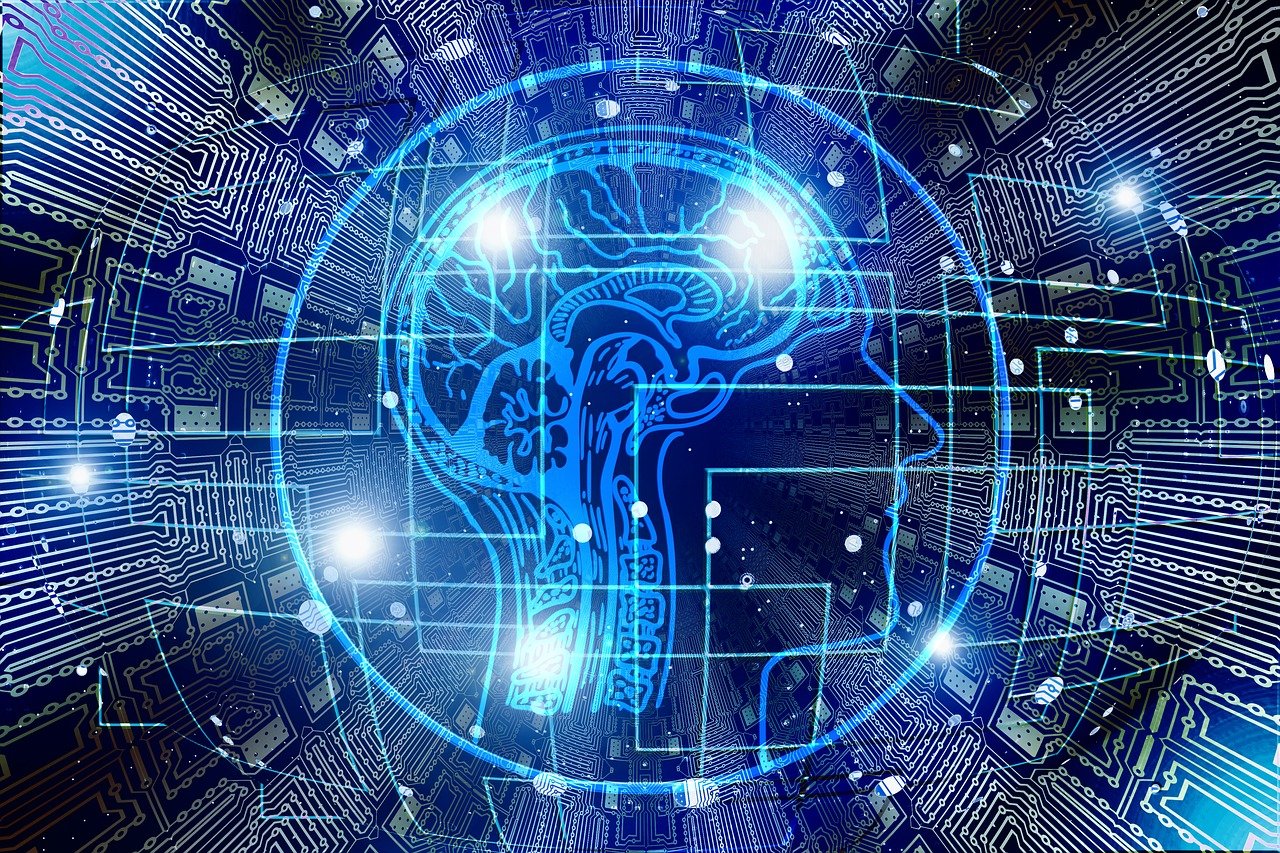 Artificial intelligence technology transforming STEM education, with a futuristic digital interface.